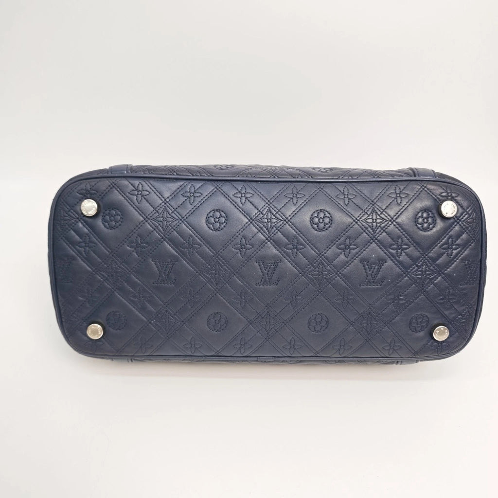 Louis Vuitton Blue Embossed Leather Handbag Crossbody Bag For Women