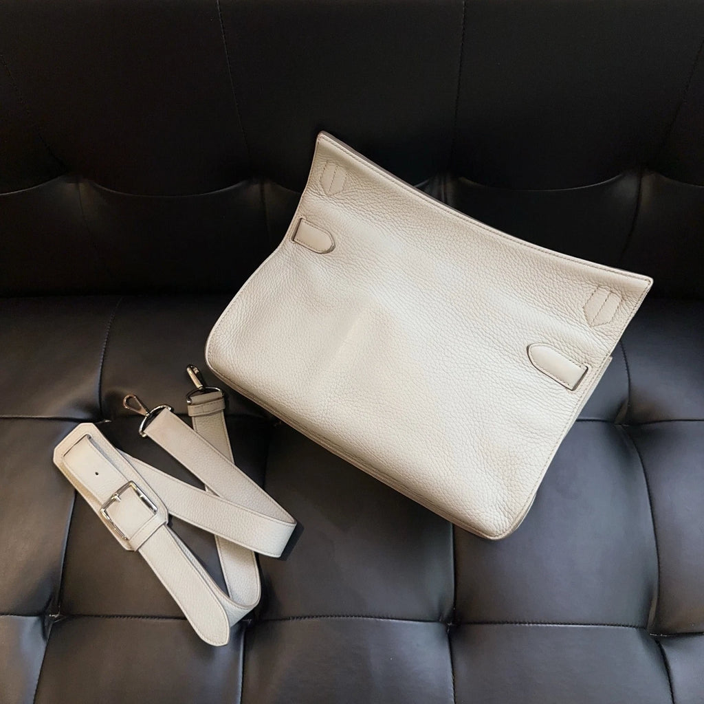 Hermes Jypsiere34 Shoulder Bag Silver Gray Unisex Adults Classic