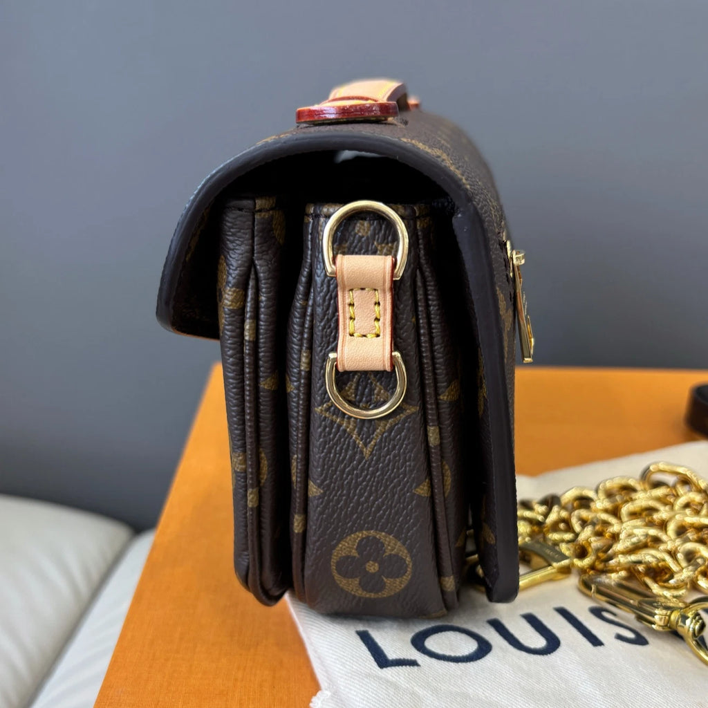 Louis Vuitton Metis PM Monogram Chain Shoulder Bag Crossbody Brown Gold