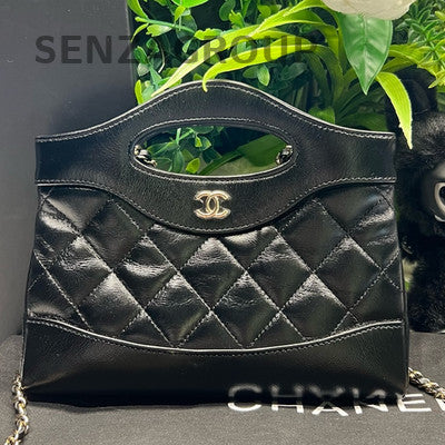 Chanel 24S Black Gold 31 Bag Nano Lambskin Chain Crossbody Bag