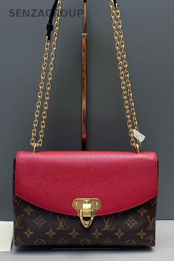 Louis Vuitton Saint Pallas Monogram Chain Shoulder Bag Brown Gold Women Classic