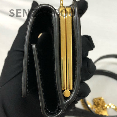 Saint Laurent Black Gold Shoulder Crossbody Bag Women's Classic Fashion