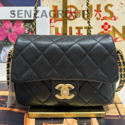 Chanel Classic Flap Black Gold Chain Shoulder Bag Quilted Fashion