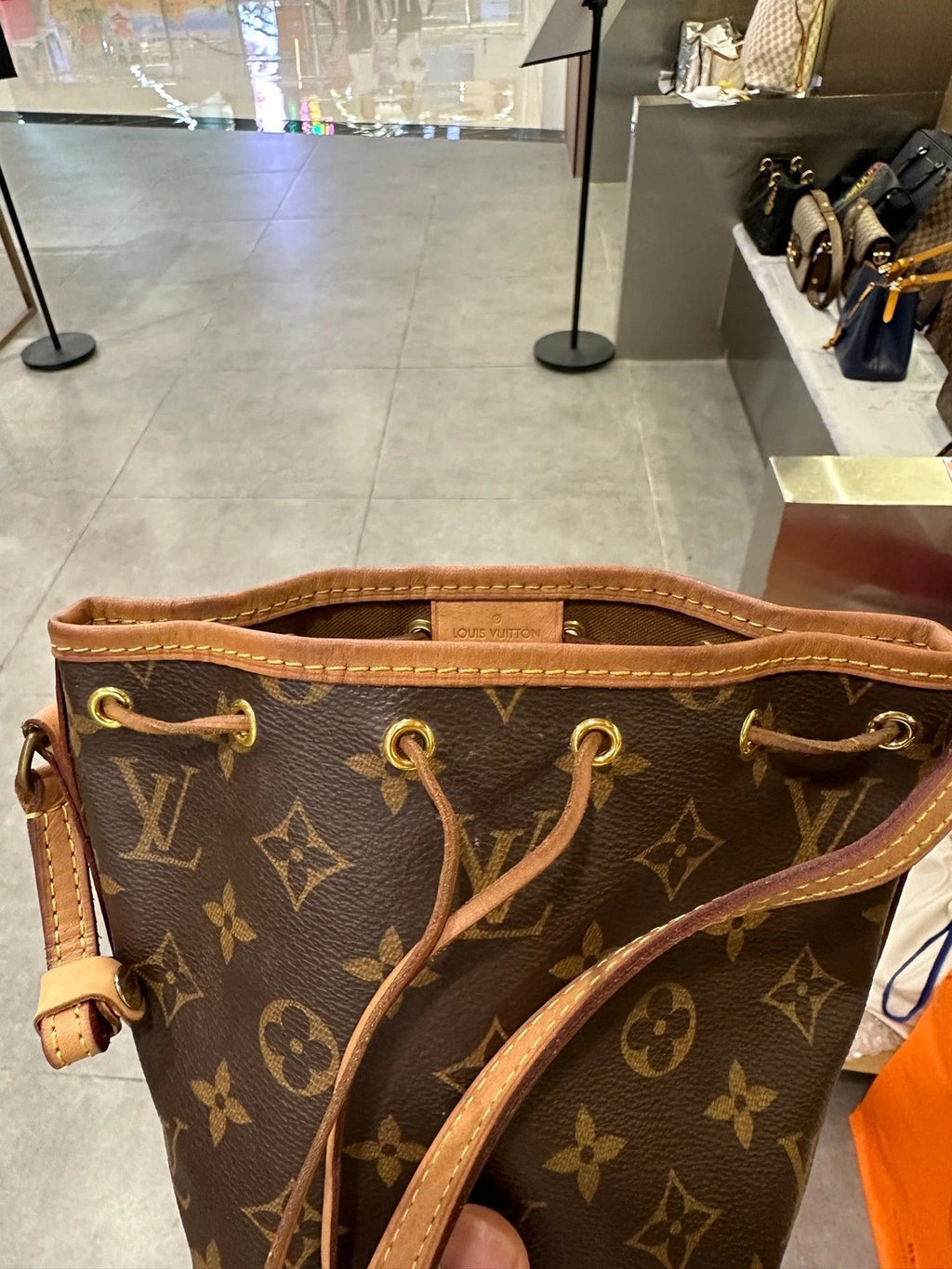 Louis Vuitton Nano Noe Monogram Canvas Bucket Bag for Women