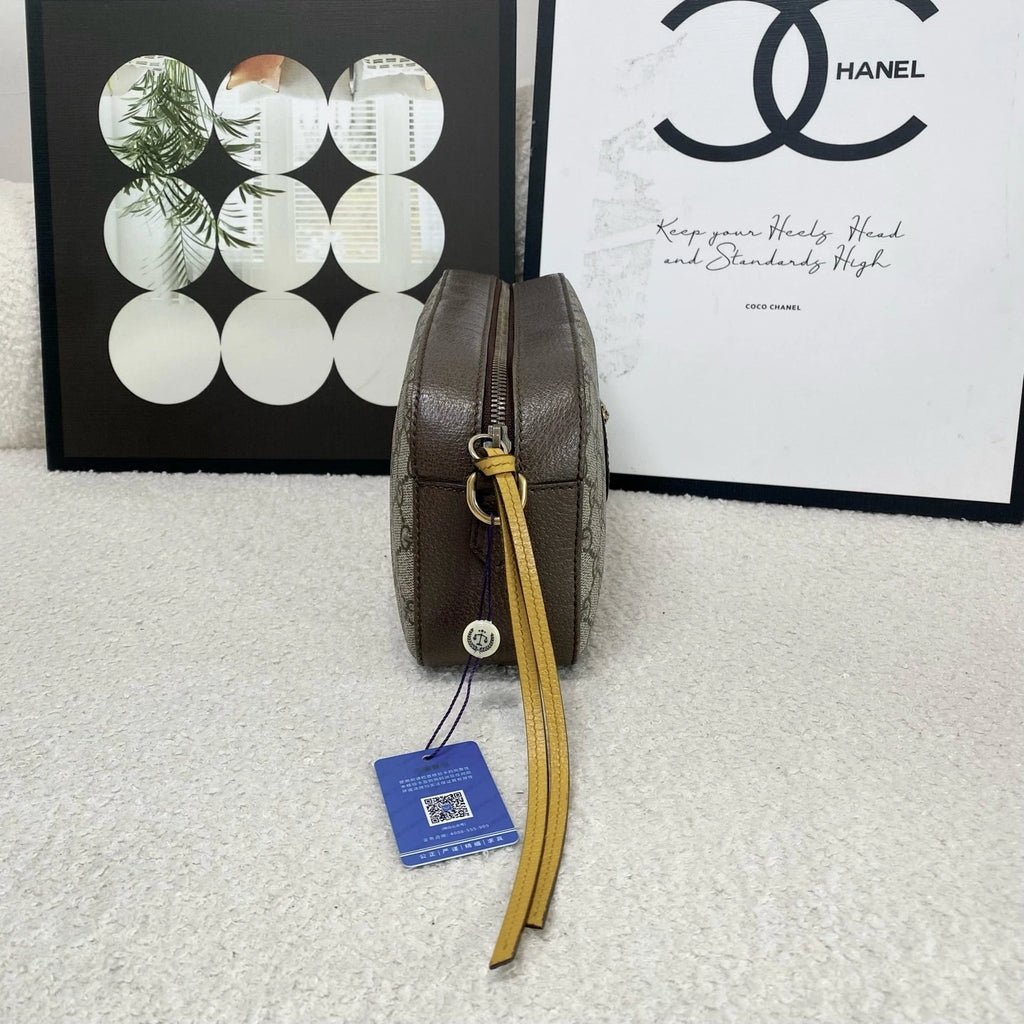 Gucci Retro Striped Trim GG Supreme Canvas Handbag For Women
