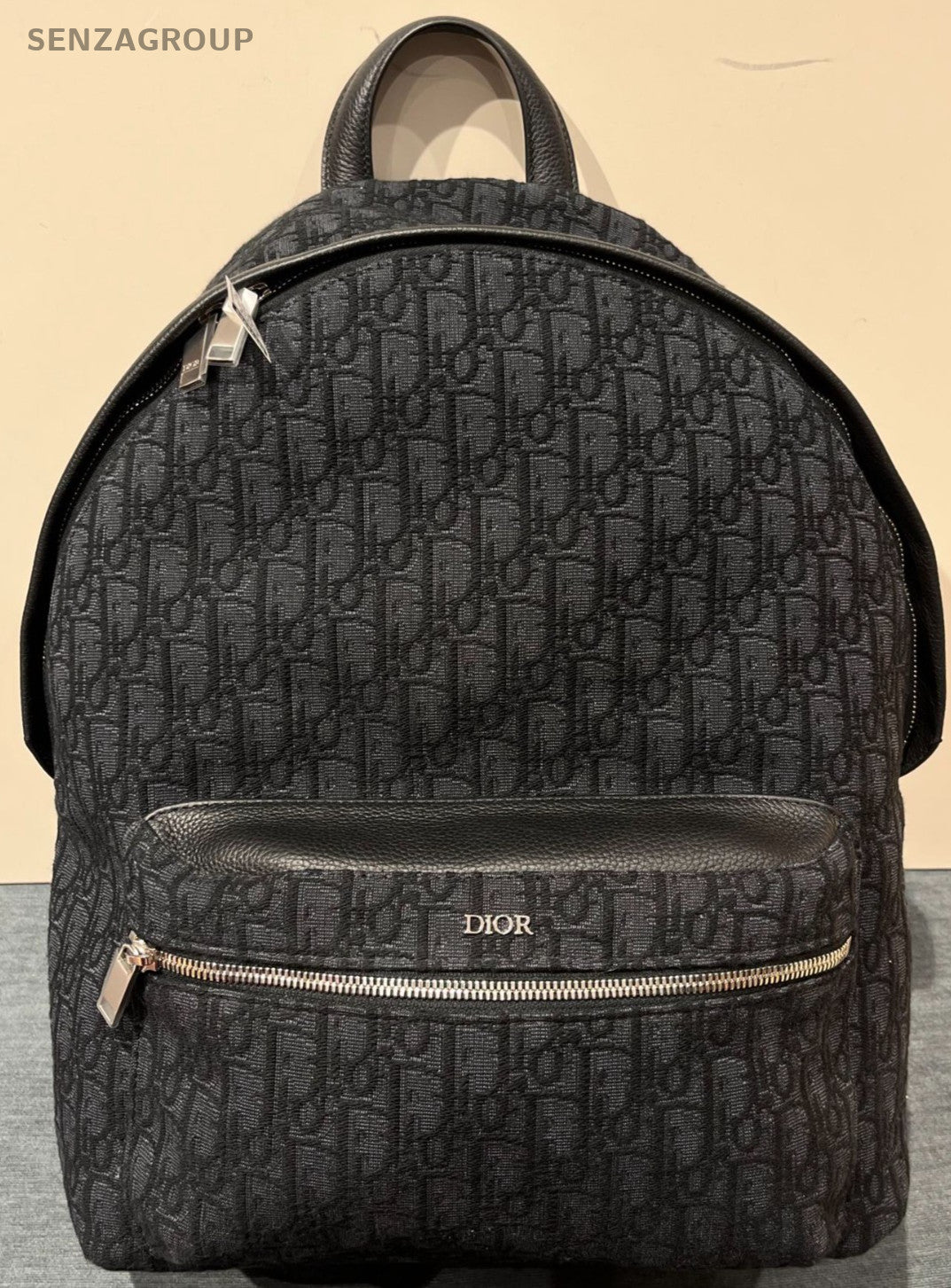 Christian Dior Rider Monogram Backpack Black Silver Unisex Adults Classic