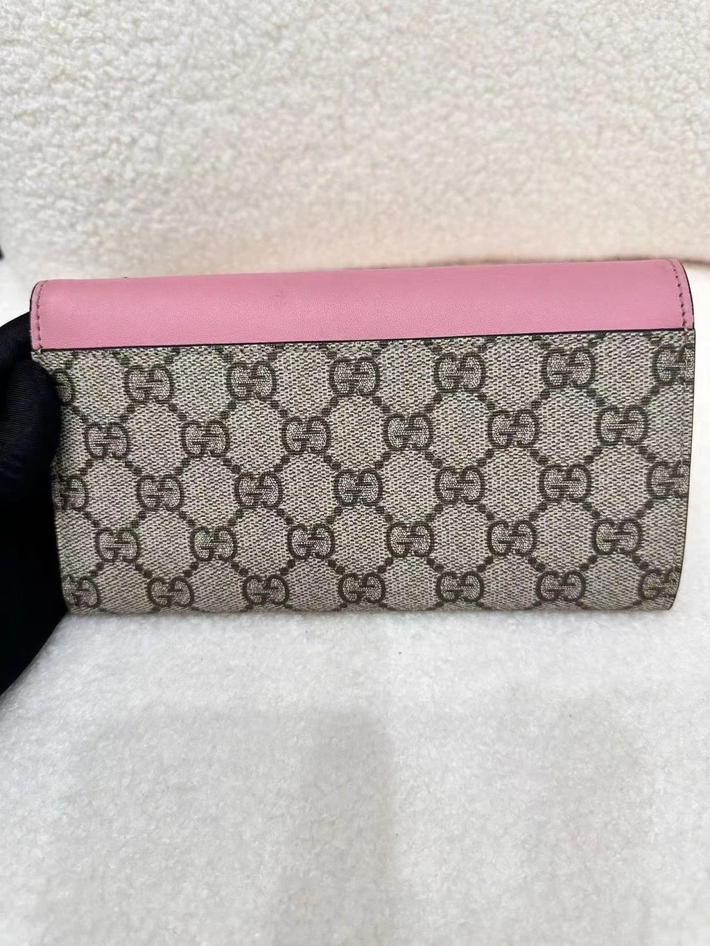 GUCCI Women Leather Pearl Decorated Wallet Crossbody