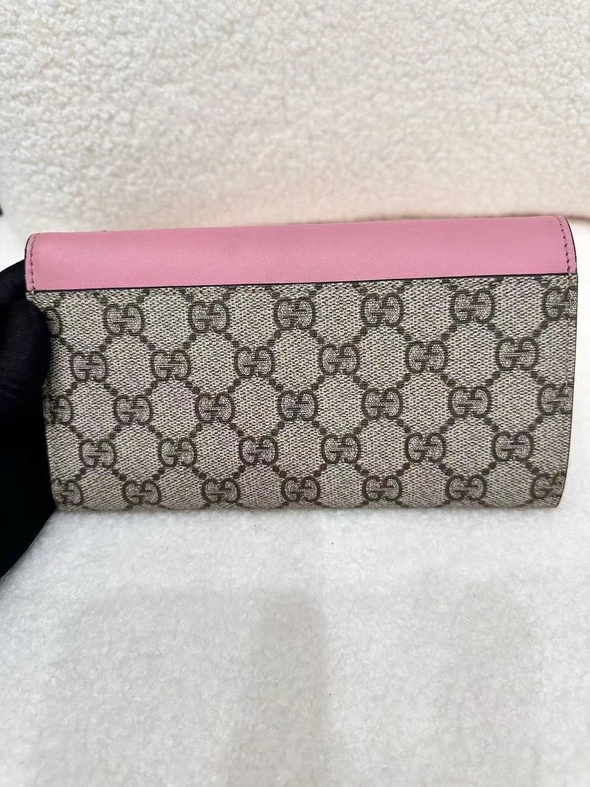 GUCCI Women Leather Pearl Decorated Wallet Crossbody