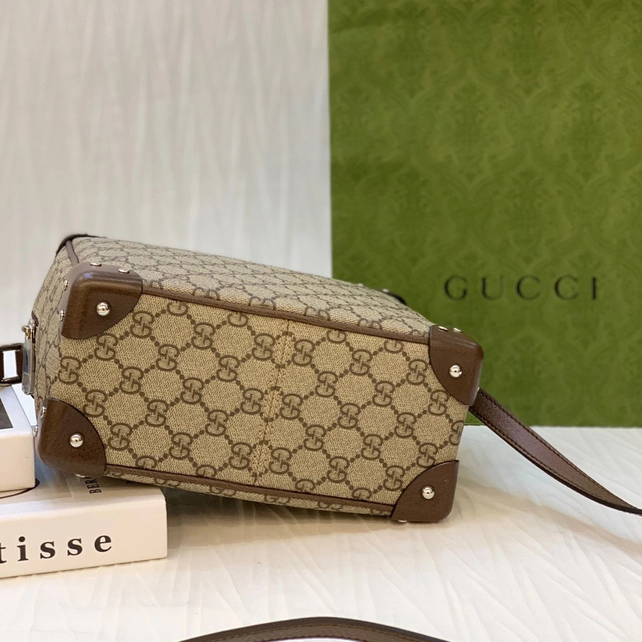 Gucci Monogram Canvas Crossbody Box Bag For Women