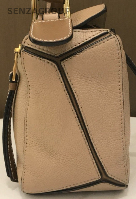 Loewe Puzzle PM Shoulder Bag Crossbody Brown Gold Used Women Classic