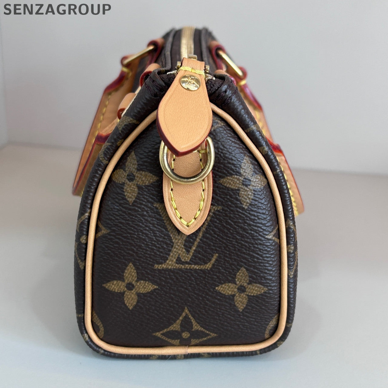 Louis Vuitton Nano Speedy Monogram Brown Crossbody Bag Women's Classic