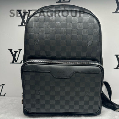 Louis Vuitton Damier Ebene Backpack Black Silver Unisex Classic