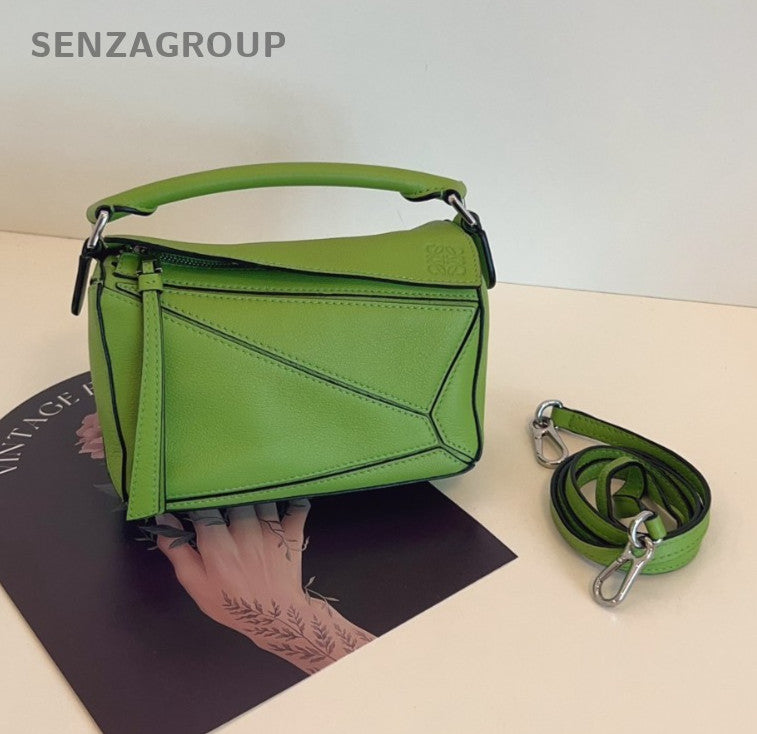 Loewe Mini Puzzle Crossbody Handbag Clutch Bag Women Fennel Green