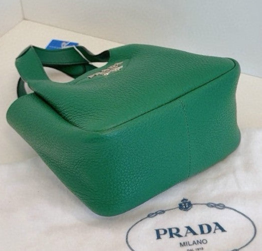 PRADA Flou Mini tote Handbag Green Almost Brand NEW Women