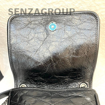 Saint Laurent YSL NIKI Mini WOC Black Silver Chain Shoulder Crossbody Bag