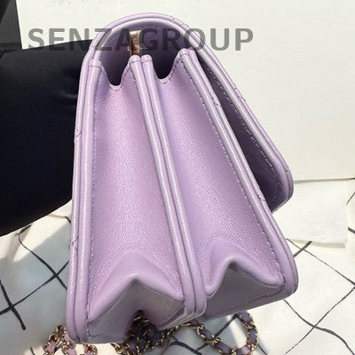 Chanel Purple WOC Chain Shoulder Bag Classic Women's