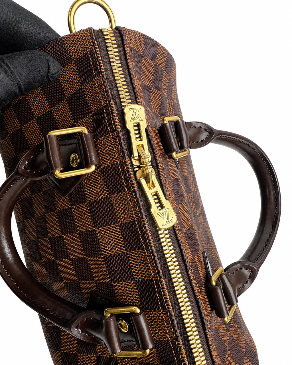 Louis Vuitton Speedy25 Canvas Damier Brown Shoulder Bag Handbag Excellent
