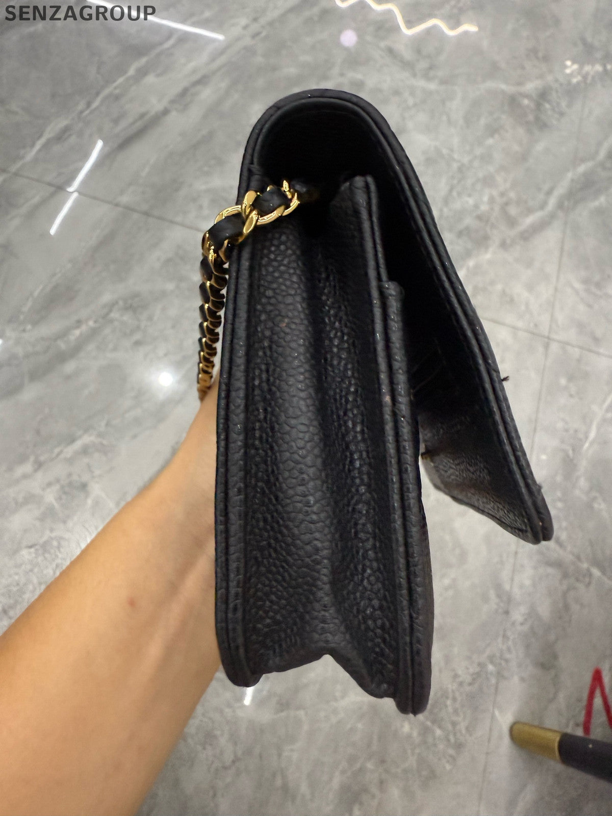 Chanel Black Gold WOC Chain Shoulder Crossbody Bag Classic Fashion Women