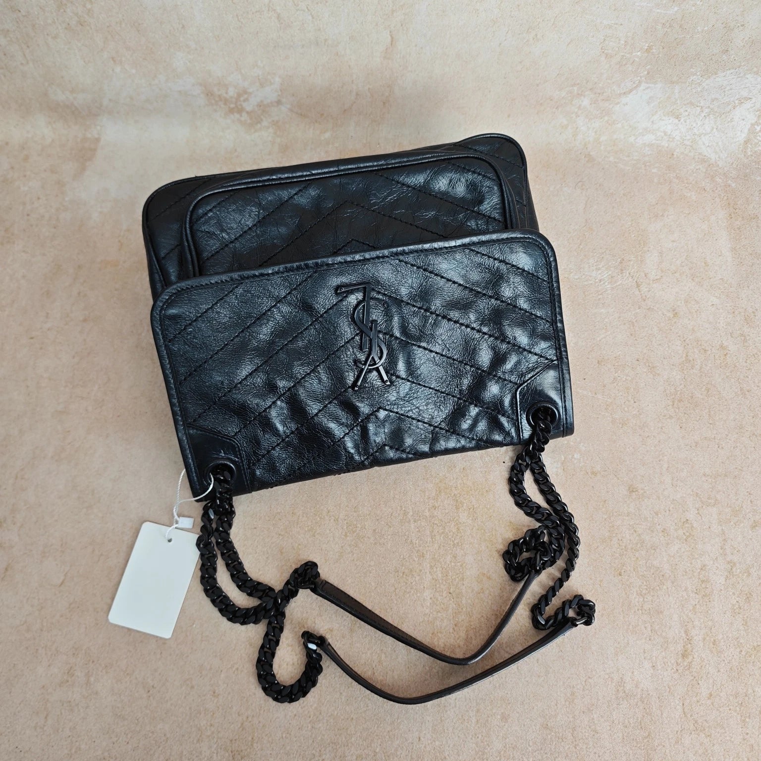 YSL Niki Medium soBlack Leather Crossbody Shoulder Bag For Women