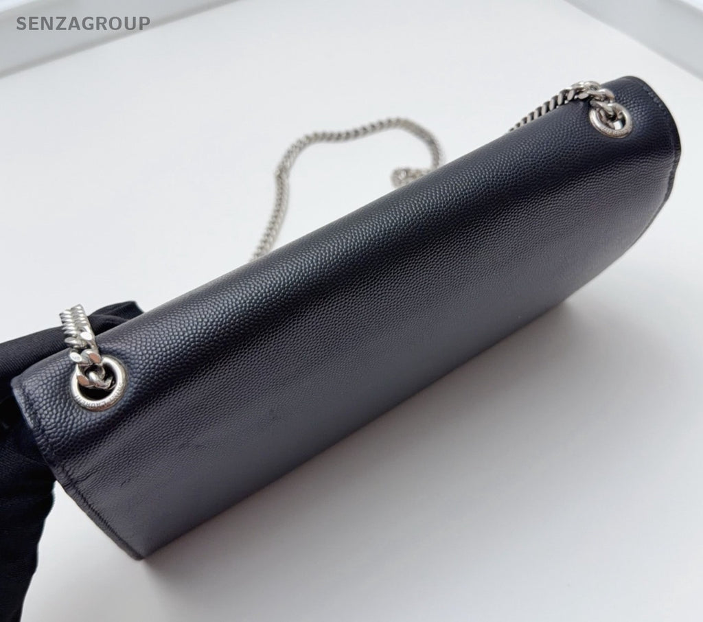 Saint Laurent Kate Chain Crossbody Shoulder Bag Black Silver Women Classic