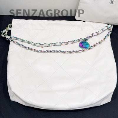 Chanel 22 Bag Tote Small White Quilted Chain Shoulder Bag