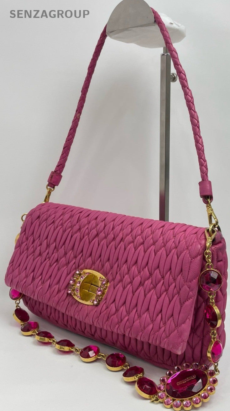 MIUMIU gemstone Shoulder Crossbody bag Pink Women