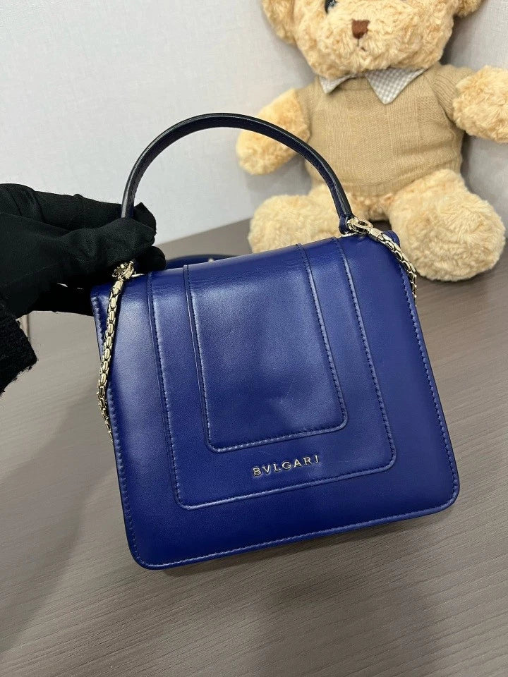Bvlgari Leather Serpenti Accordion Crossbody Bag For Women