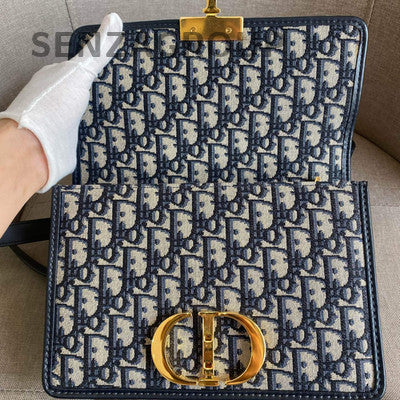 Dior Montaigne 30 Black Gold Shoulder Bag Classic Women's Fashion