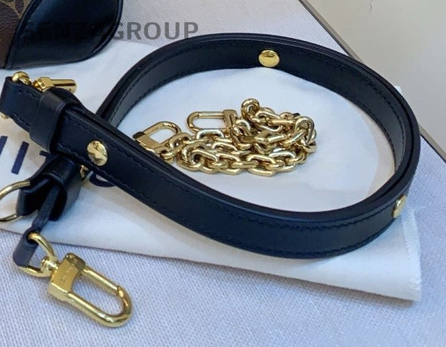 Louis Vuitton Monogram Chain Shoulder Bag Crossbody Brown Gold Women Classic