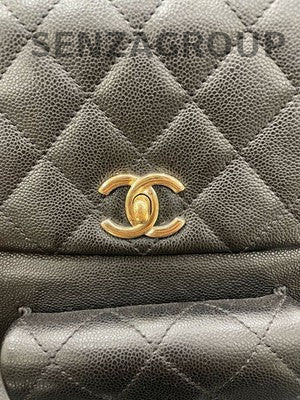 Chanel Quilted Chain Backpack Black Gold Hardware Classic Women's Bag