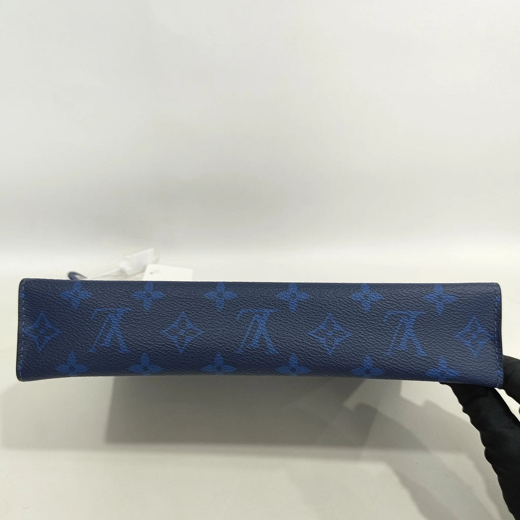 Louis Vuitton Blue Monogram Canvas Clutch Toiletry Pouch