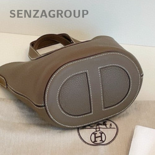Hermes In The Loop Top Handle Bag Gray Gold Used Women Classic