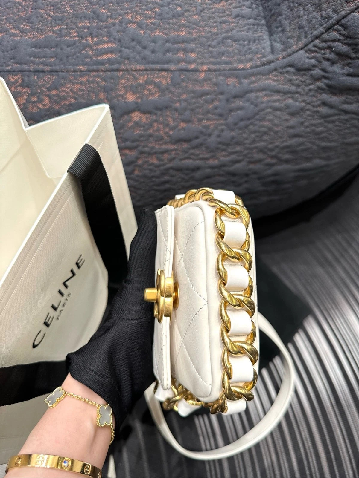 CHANEL White Mini Square Crossbody Bag For Women
