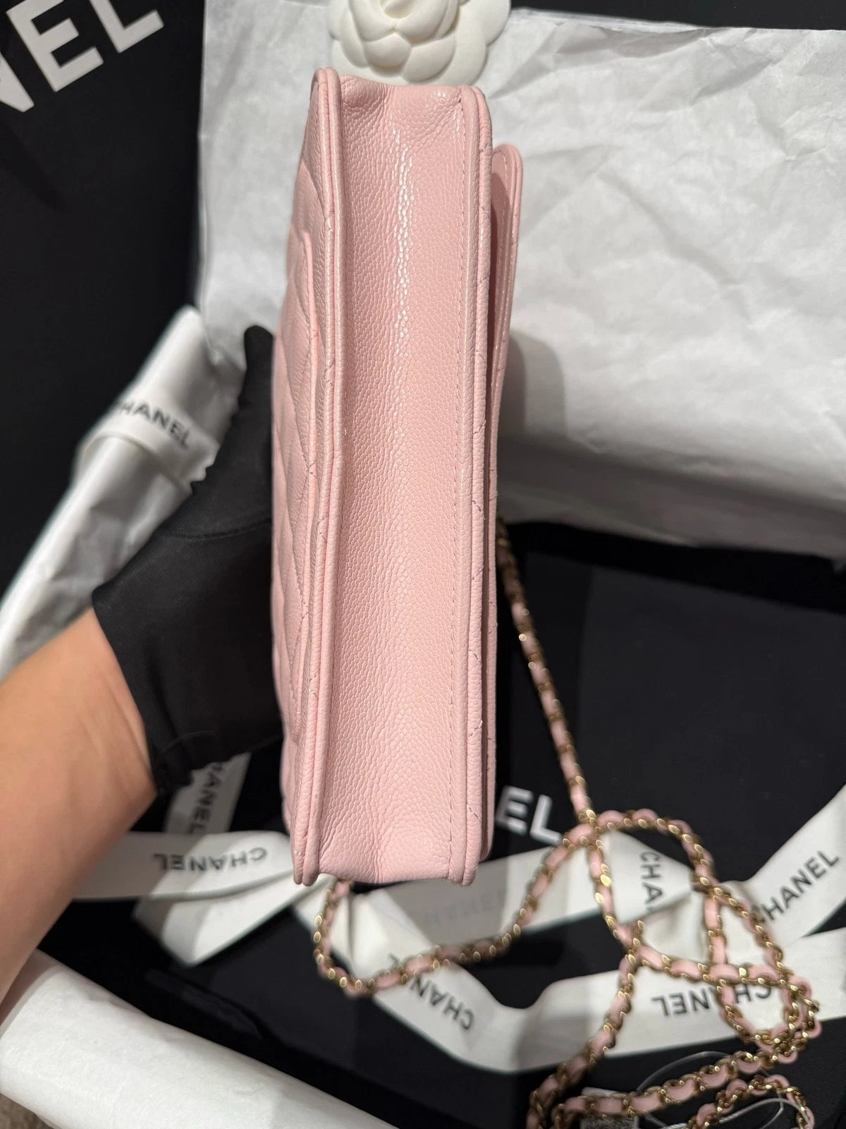 New CHANEL Sakura Pink WOC Crossbody Bag For Women