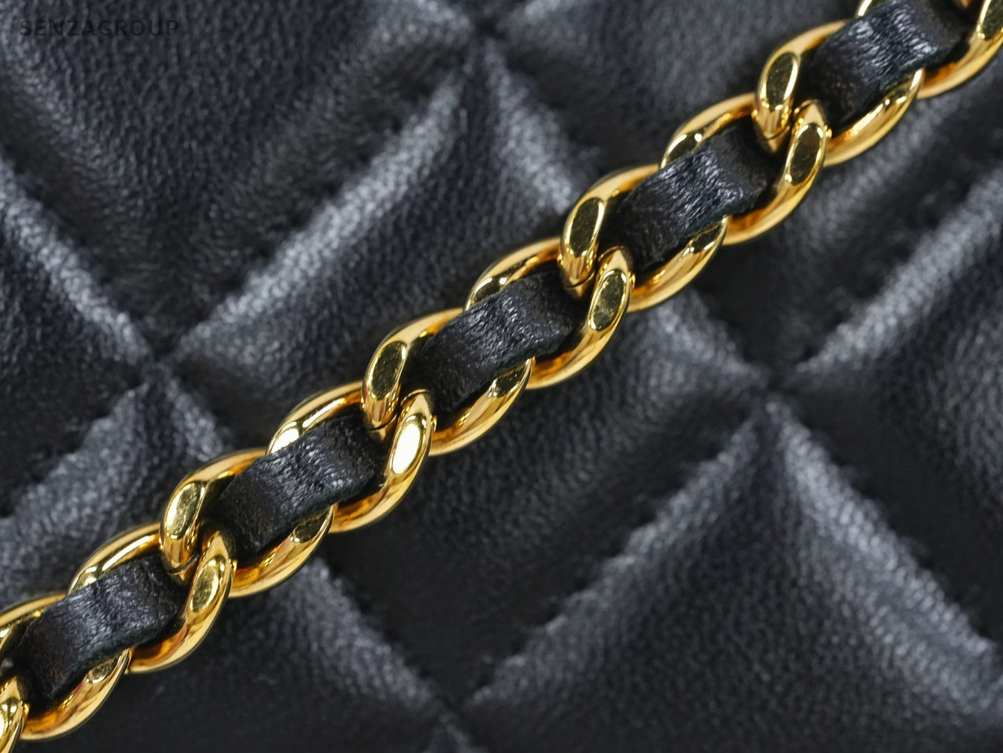 CHANEL Classic Flap Woc Diamond Pattern Chain Shoulder bag Black Gold Women