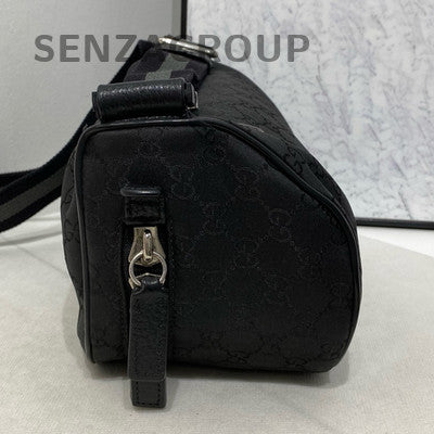 Gucci GG Supreme Black Crossbody Bag with Silver Hardware - Classic Women's