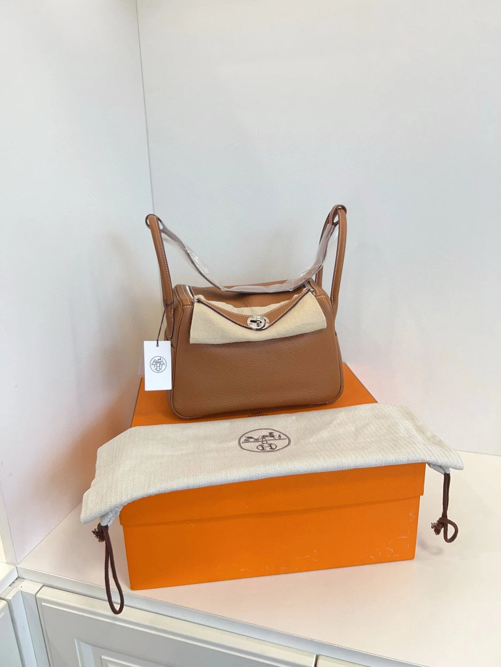 Hermes Lindy26 Brown Silver Handbag Shoulder Bag For Women