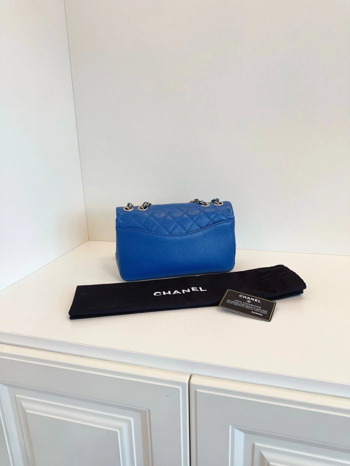 CHANEL Blue Flap Crossbody Shoulder Bag For Women