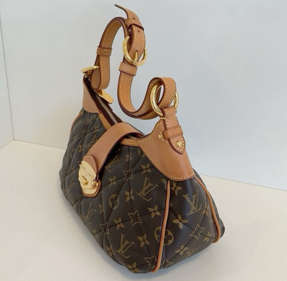 Louis Vuitton Boetie Monogram Shoulder Bag Brown Gold Women Classic