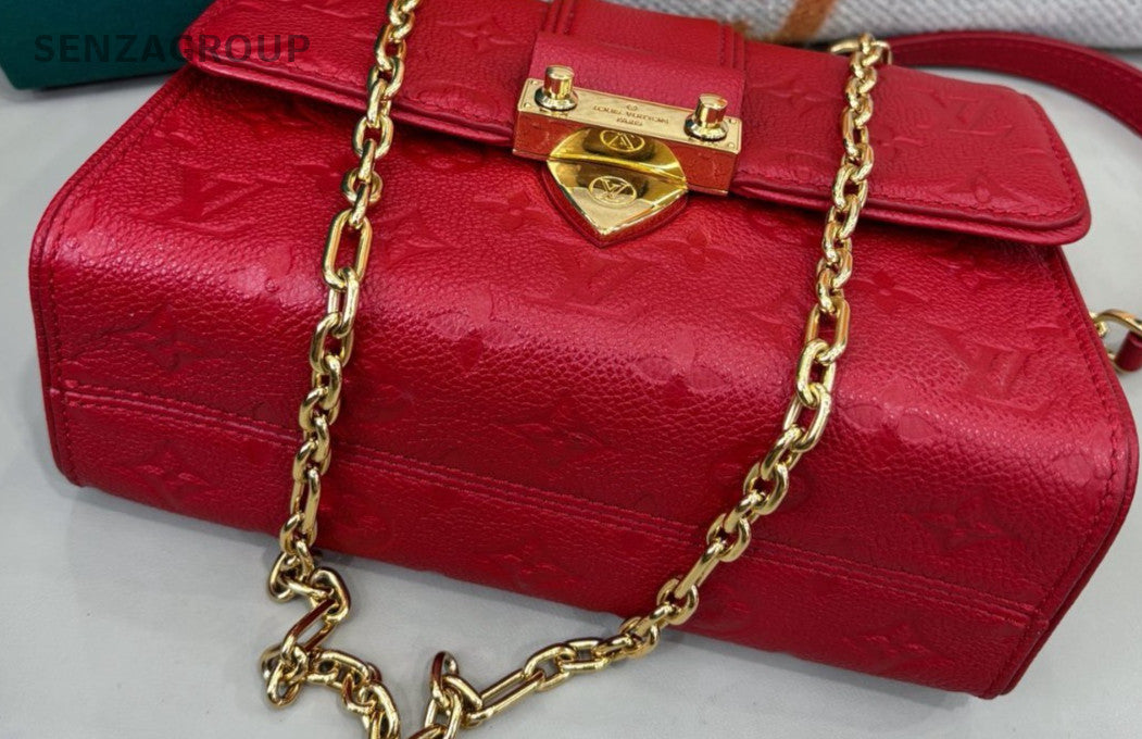 Louis Vuitton Saint Sulpice PM Chain Shoulder Bag Red Gold Women Classic
