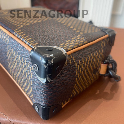 Louis Vuitton Nigo Monogram Soft Trunk Chain Shoulder Bag Brown Black