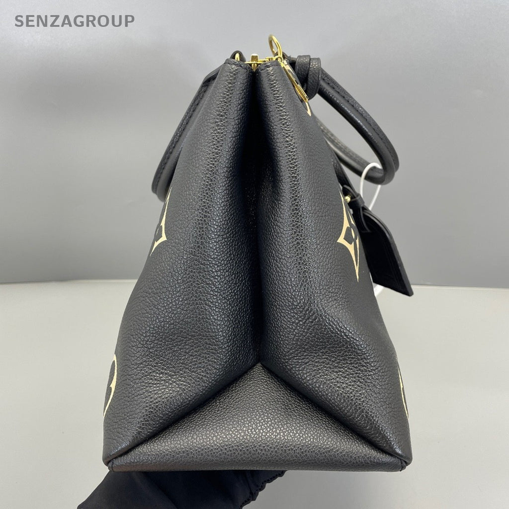 Louis Vuitton Montaigne MM Leather Handbag 2way Shoulder bag Black