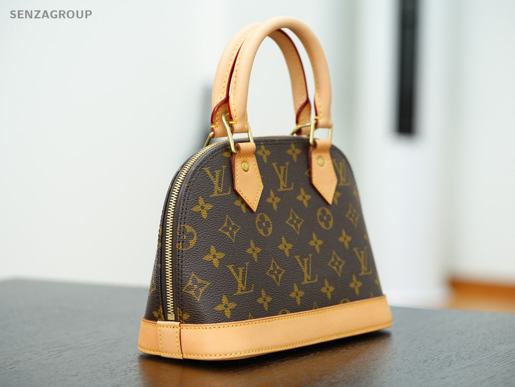 Louis Vuitton Alma bb Monogram Top Handle 2way Shoulder Handbag Brown