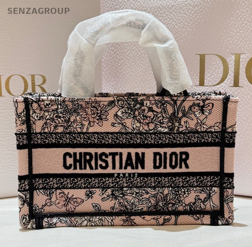 Christian Dior Flowers Calendar Allover Mini Tote Top Handle Bag Pink Women
