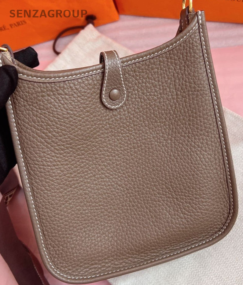 HERMES Evelyne16 Mini Shoulder Bag Crossbody Gray Gold Used Women Classic