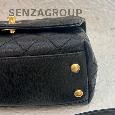 Chanel Coco Handle Mini Black Caviar Leather Top Handle Crossbody Bag