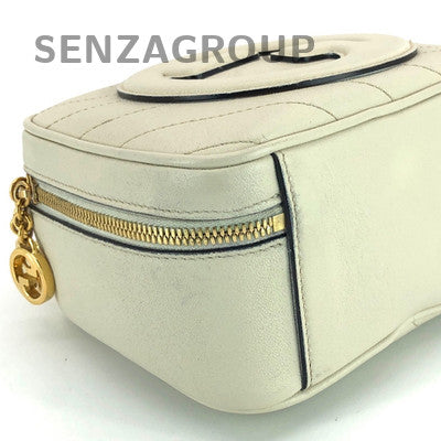 Gucci Blondie White Gold Buckle Leather Camera Crossbody Bag