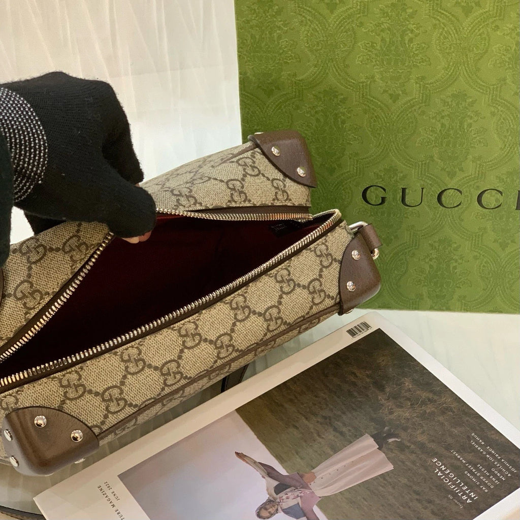 Gucci Monogram Canvas Crossbody Box Bag For Women