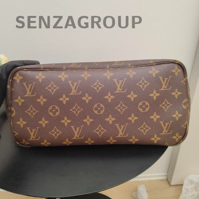 Louis Vuitton Monogram Neverfull MM Tote Bag Brown Classic Women