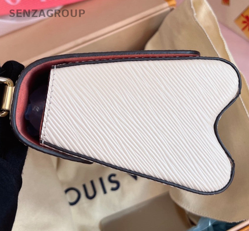 Louis Vuitton Twist PM Top Handle Bag Crossbody White Pink Gold Women Classic
